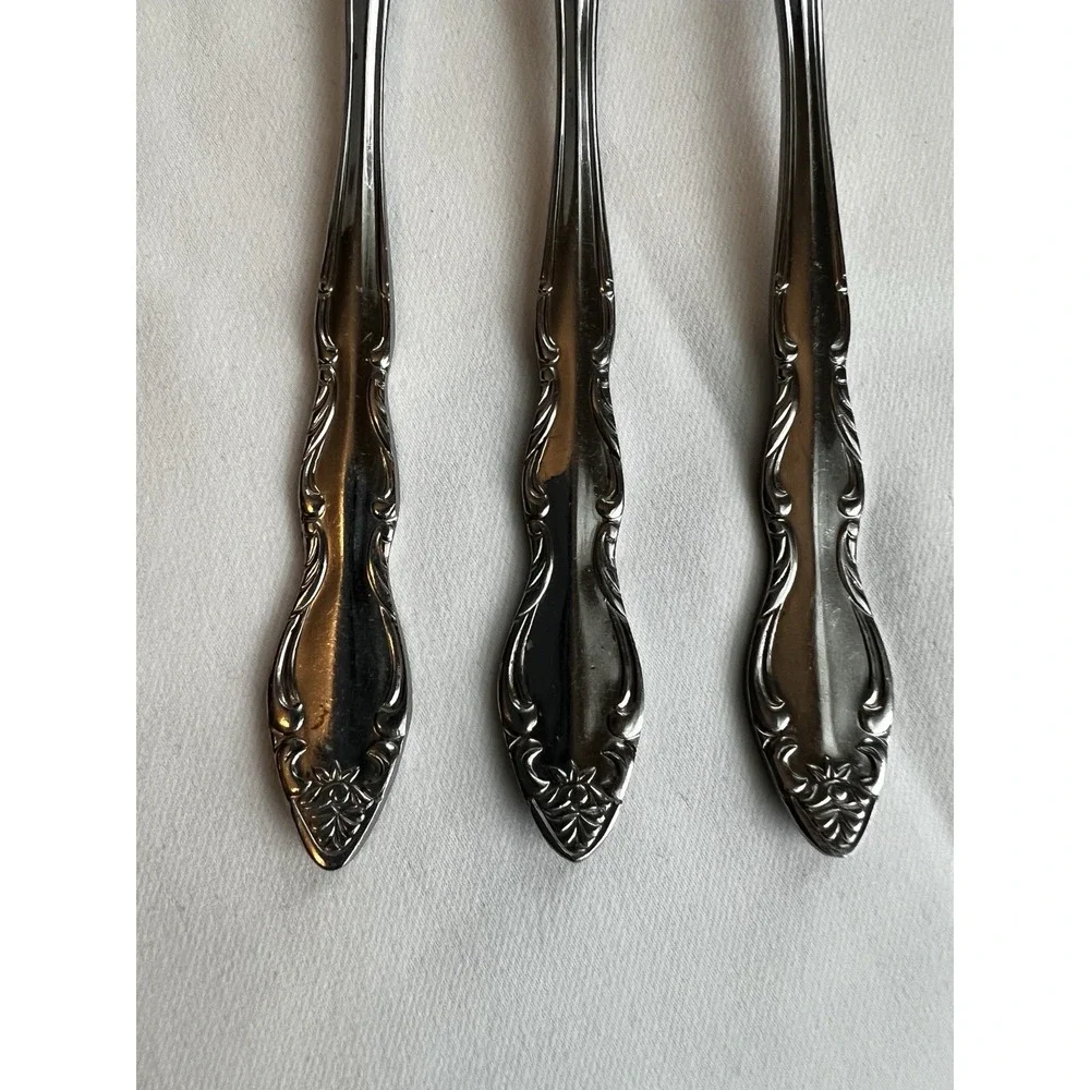Oxford Hall Tally Ho Stainless Steel Flatware Dinner Forks Scroll Floral